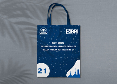 Blue Toted Bag Design for BRI graphic design mockup totebag totebag design