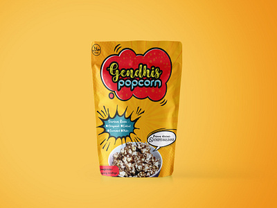 Gendis Popcorn Snack Pouch Packaging Design graphic design mockup packaging design pouch design