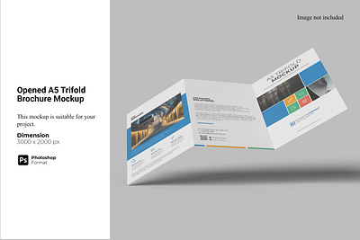 Opened A5 Trifold Brochure Mockup catalogue