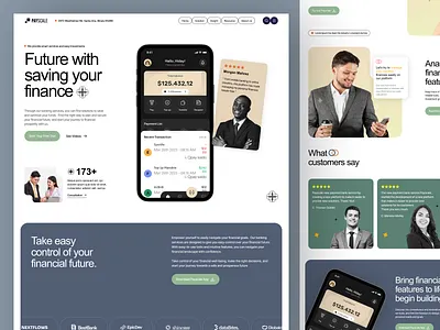 Payslace - Financial Banking Lading Page banking credit card finance financial investment landing page layout mobile mobile banking saving uidesign userinterface web design