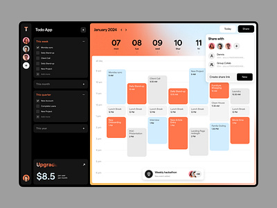 Todo App Concept app calendar concept dashboard design flat ipad minimal mobile mobile app plan planner planning tasks todo typography