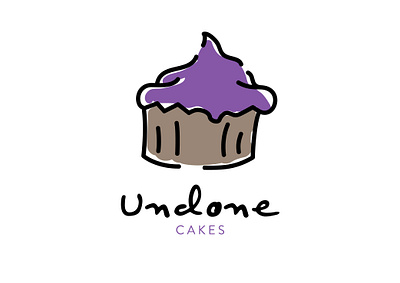 Cupcake Logo "Undone Cakes" branding dailylogochallenge design graphic design illustration logo vector