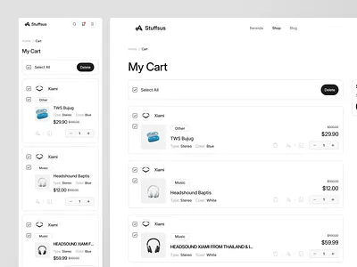 Stuffsus - My Cart Page (Responsive) agency agency website design e commerce ecommerce mobile app mobile design online store ui ux