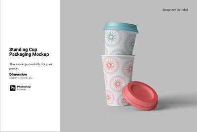 Standing Cup Packaging Mockup paper