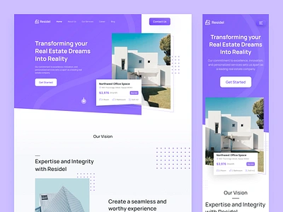 Residel - Real Estate Website abu hasan apartment buraq lab clean home listing house design minimal mobile app property property branding real estate real estate agency real estate design real estate homepage real estate investors real estate services real estate web real estate website responsive design website homepage