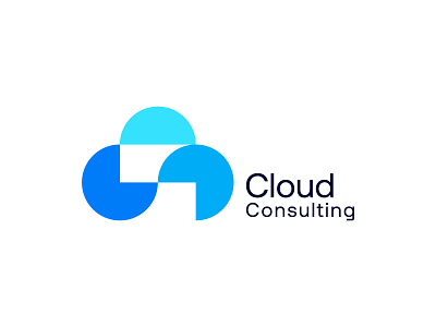 Cloud Logo blue brand cloud cloud data cloud logo cloud server consulting data identity logo logo design simple sky sky logo tech logo