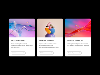 Web3 Cards 🕷️ 3d animation blockchain cards crypto cryptocurrency digital money empty space guidelines handoff hierarchy landing page redesign solana typography ui unsplash web web3 white space