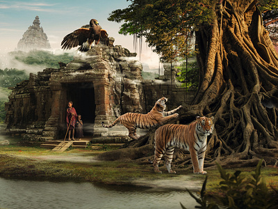 The Jungle - Personal Project africa design digital imaging hunter jungle manipulation temple thumbnail wild