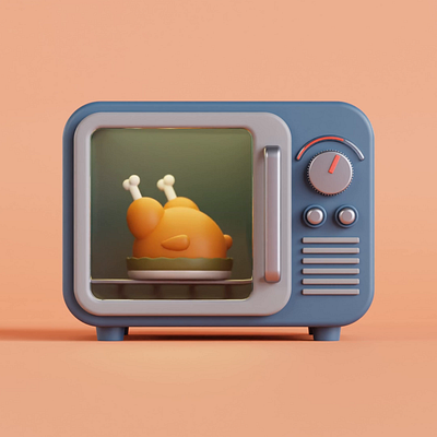 Gobble ‘til you wobble! 🦃 3d 3d illustration animation blender design design asset feast free asset iconscout illustration oven thanksgiving turkey