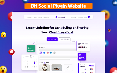 Bit Social(WordPress Social Auto Poster Plugin) Website Design plugin design social auto poster web app wordpress plugin wordpress plugin website wordpress ui