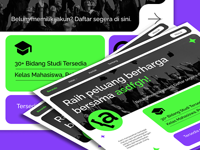 Education Platform - Web Design black design figma graphic design green logo purple ui ux web design white