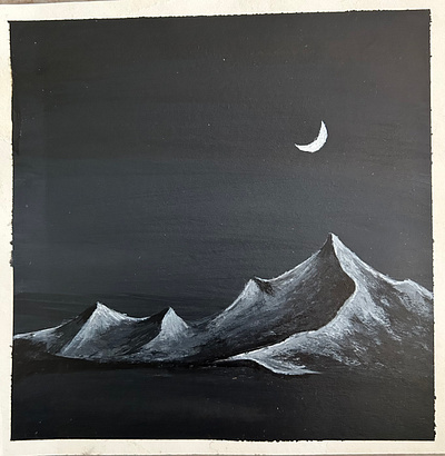 Acrylic Painting acrylicpainting art design designing drawing moon mountain night painting