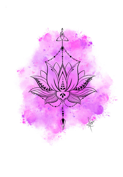Abstract art design designing drawing illustration lineart lotus pink procreate purple sketch sketching ui violet