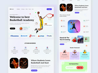 Basketball Academy design interface product service startup ui ux web website