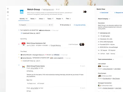 Timeline user interface crm dashboard interface design time manager timeline ui user interface web application