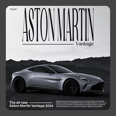 Aston Martin Vantage car poster astonmartin carposter figmaposter poster retroposter sportcar vantage vintageposter