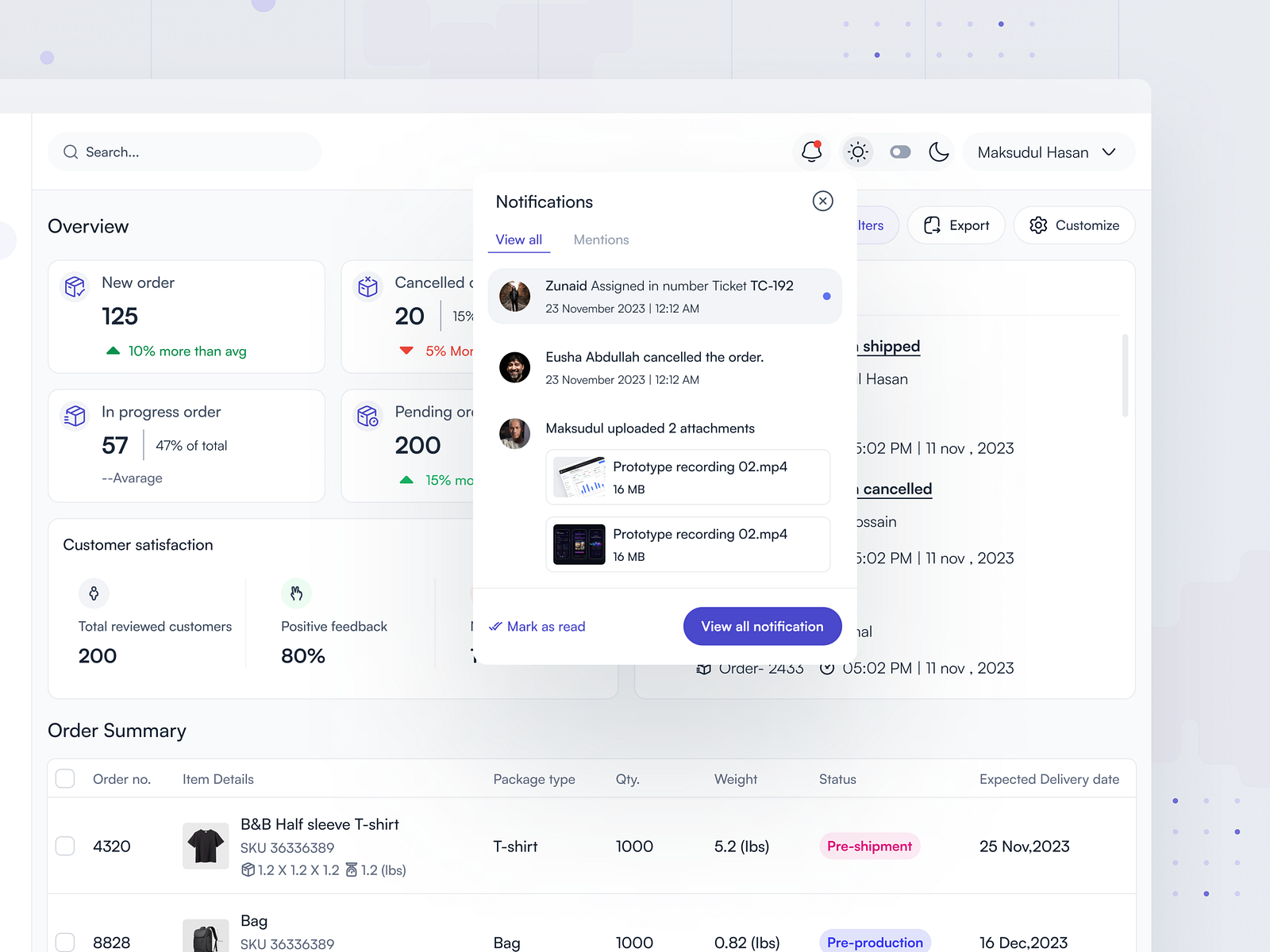 Notification | Order Management System by Maksudul Hasan Rakib for ...