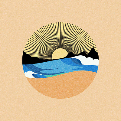 Background Design art background beach circle design designing drawing illustration noise procreate sun ui