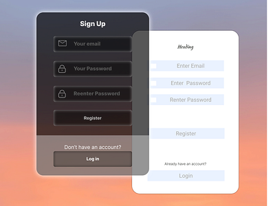 Login and Signup form ux/ui design form design login from login ui login ui design mobile app design register from sign up form signup form ui design ux design