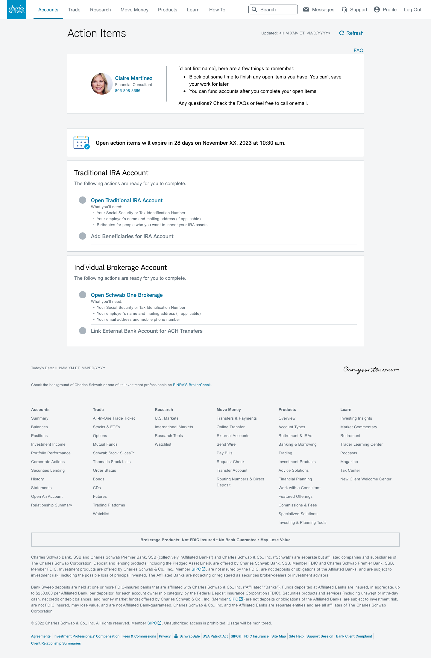 Charles Schwab Document Signing Experience design product design strategy user testing