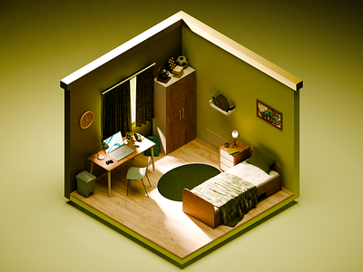 Isometric 3D Room 3d 4d