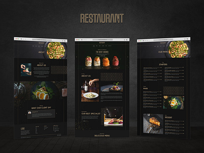 Restaurant Website UI Design animation darktheme food fooddesign foodui graphic design looking mostpopularui trending trends uidesign ux vector website
