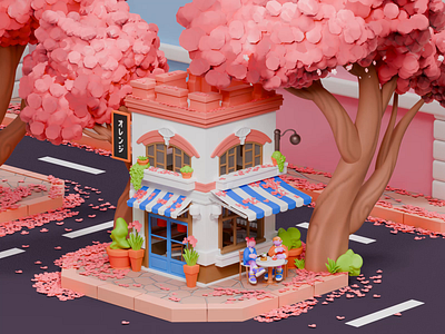 a Sakura Spring with You 3d 3danimation 3dillustration animation blender blender3d design graphic design illustration motion graphics