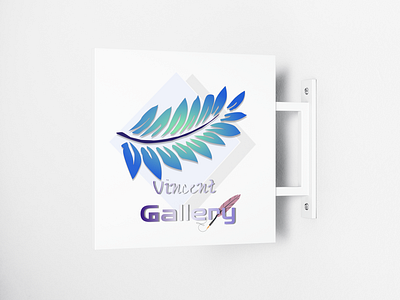 Vincent Gallery Center branding company name exhibition graphic design logo motion graphics ui wall design wall sign