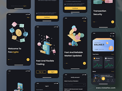 Foxcrypto - Crypto App 3d animation app crypto dashboard defi graphic design investment logo mobile mobile app design motion graphics nft ui wed3 wedsite