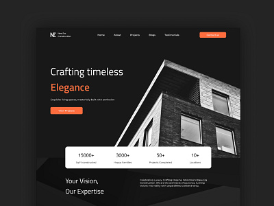 New Era Construction Company - A Real Estate Website commercial luxury real estate monochrome monochrome design real estate real estate website ui ui deisgn ux design web design webflow webflow developer webflow development website design