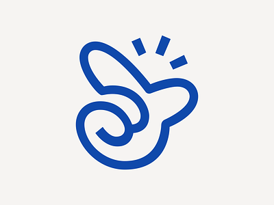 Human in Sales affinity designer blue branding finger hand idea logo newsletter paper pen snap vector
