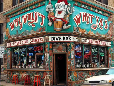 Why wouldn't chay's (AI generated. DALL-E) - Restaurant concept graphic design humor