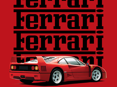 Ferrari F40 poster car f40 ferrari poster red