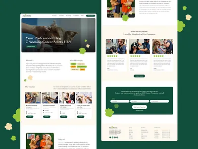 Pet Grooming Courses pet pet groomers pet grooming pet services ui website design