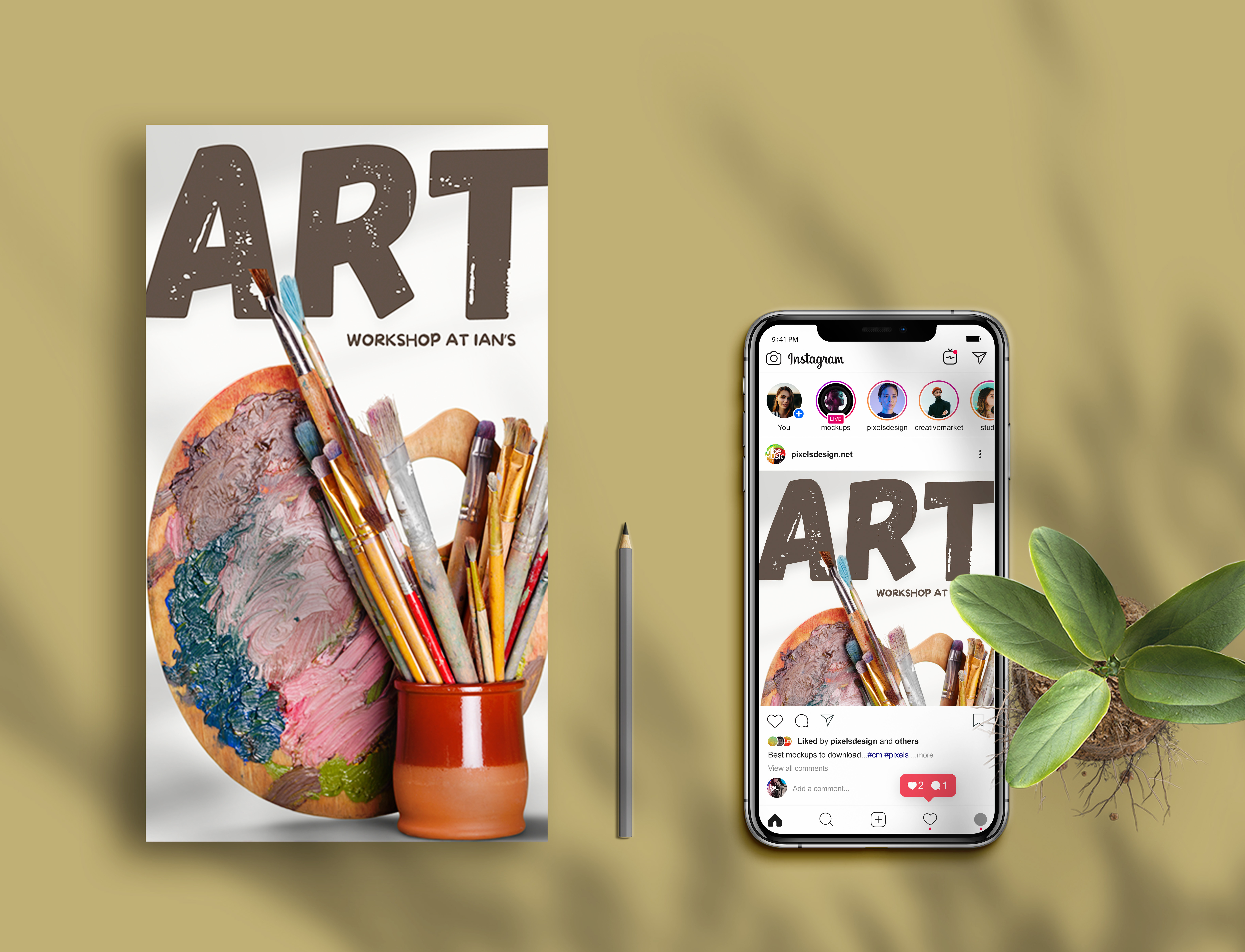 ART WORKSHOP 3d branding design graphic design illustration ui