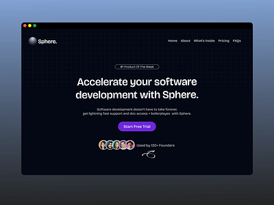 Sphere - Dark Themed Landing Page Design branding dark hero saas ui web
