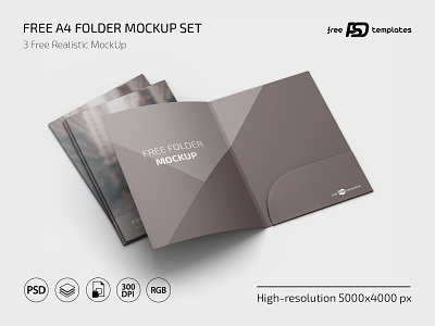 Free A4 Folder Mockup in PSD a4 a4 folder a4 folder mockup a4folder brochure mockups folder folder mockup free freebie mockups collection mockups templates photoshop print mockups templates psd template templates