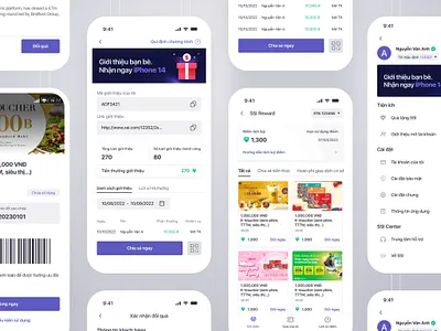 Refer a friend & Reward app refer friend reward ui ux