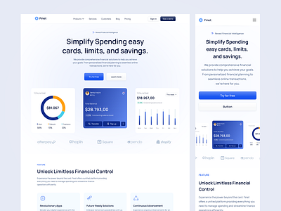 Finet - Finance Website UI Kit design digital finance finance landing page management pixlayer product responsive saas ui8 uikit uiux website