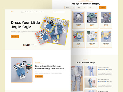 Children Clothing Store || Landing Page Design baby accessories baby clothes baby dress baby items children clothing store home page kids store landing page market place modern design online buy online market product shop store ui design ux design web website