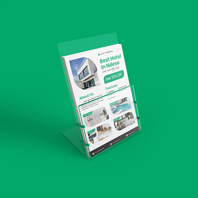 Modern Green Hotel flyer design brocure flyer esign flyer hotel hotel flyer hotel promo hotel promotional hotel sale leaflet promo template