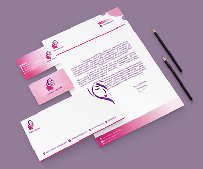 Cosmetics Business Branding Design beauty business card design beauty stationery design