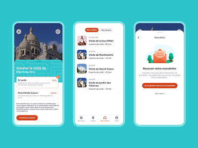 Liv'Story App app audio cities design details view discover favorite location map monuments newsletter order payment pin play splashscreen visit