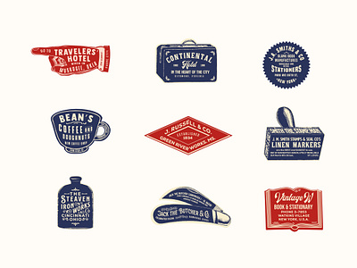 Vintage Advertising advertising editable hotel logos luggage pointer stamp stickers text typography vintage