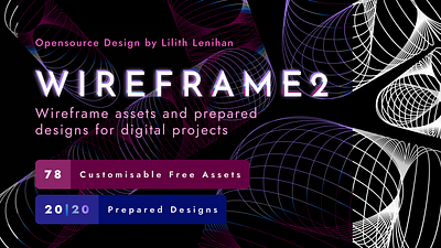 WIREFRAME 2 art artistic assets branding dark design design tools figma illustration line assets visual assets wireframe wireframe assets