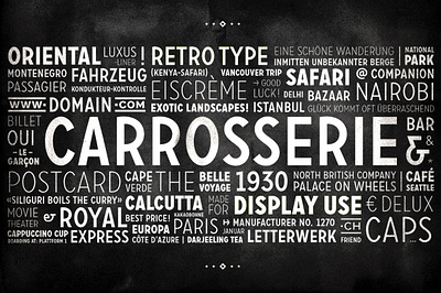 Carrosserie Typeface display retro typeface vintage