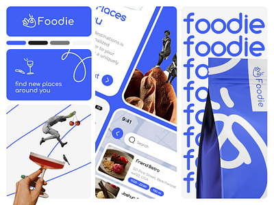 Foodie App app branding design graphic design logo mobile restauran ui ux vector