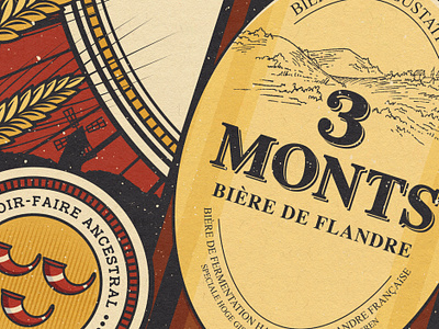 Brasserie 3 Monts 3 monts affiche beer biere brasserie brasseur brewery flandre france illustration lille poster retro vintage