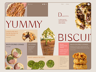 UI Concept | Recipe Blog blog buiscuit dessert figma recipe ui concept