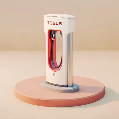Tesla supercharger 3d isometric minimal supercharger tesla wall charger